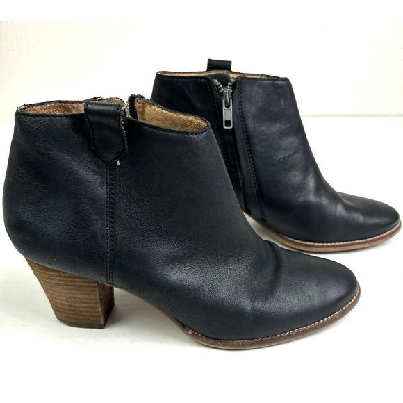 Madewell The‎ Billie Ankle Bootie Women’s 8.5 Black Leather Zip Shoes Heel - Picture 2 of 10